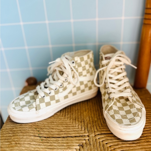 Vans Sk8-Hi Eco Theory Checkerboard High Top Sneakers Women's size 5.5 - Picture 6 of 7